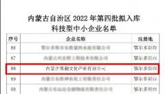 企业荣誉|荣朝入选内蒙古自治区2022年第四批拟入库科技型中小企业